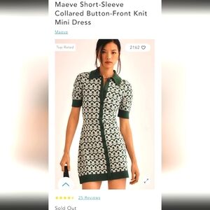 Maeve Short-Sleeve Collared Button-Front Knit Mini Dress